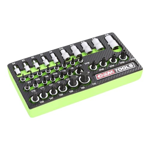 OEMTOOLS 23991 35 Pc Torx Bit Set & E Torx Socket Set 1/4″, 3/8″ & 1/2″ Dr